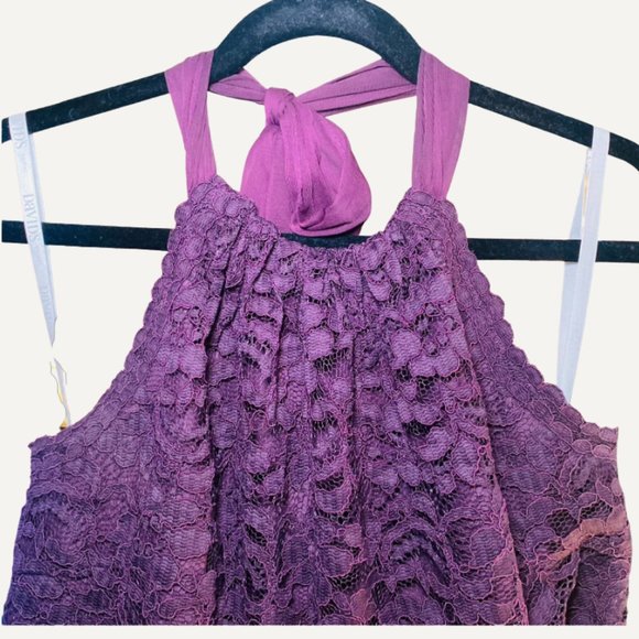 NWT | David's Bridal | Women’s Short Halter Neckline Lace Mesh Dress | Size 16 - Picture 2 of 9